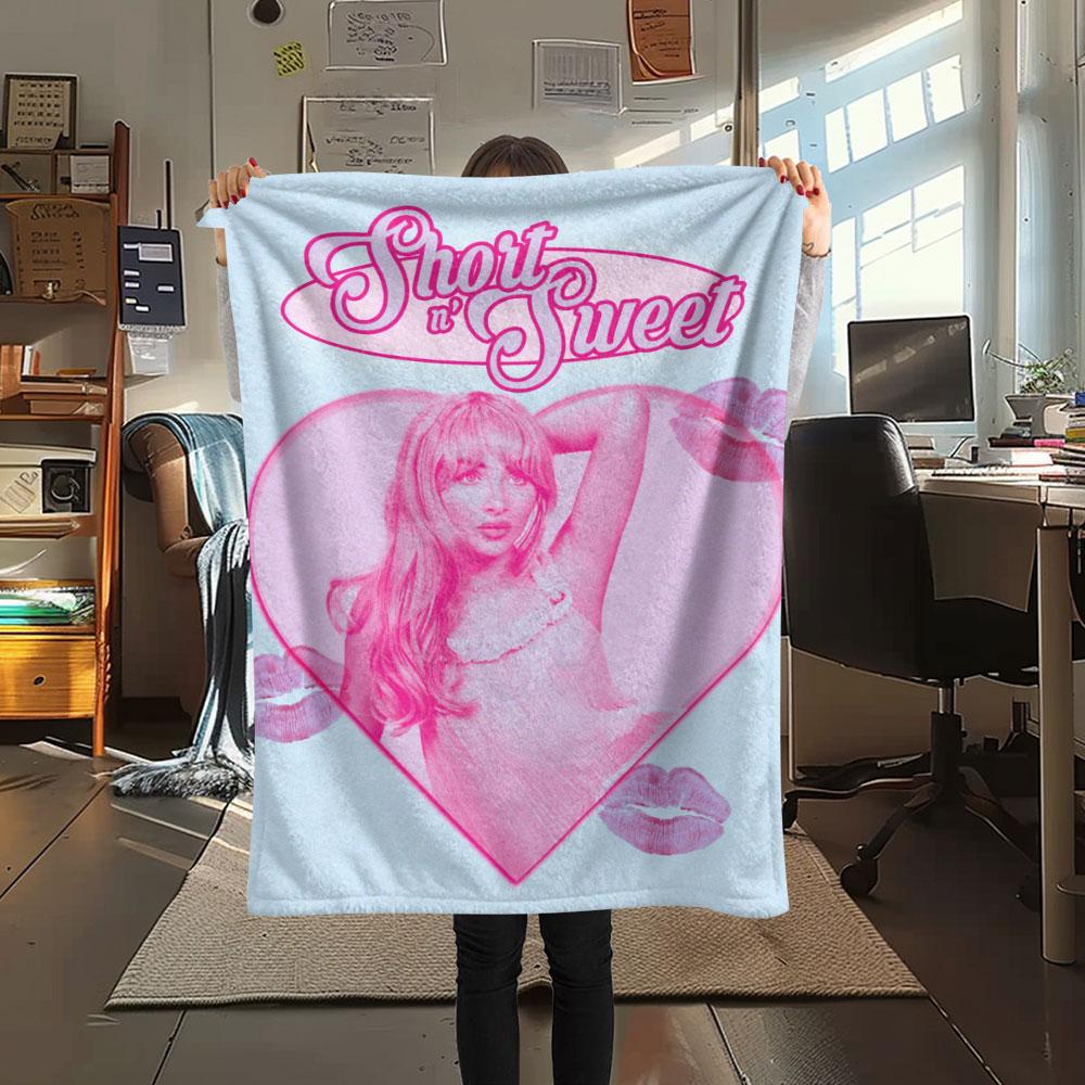 Sabrina Poster Printed Flannel Blanket, Soft Throw for Bedroom Sofa, Washable, Fan Merchandise, Great Gift.
