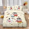 Anime Crayon Shin-Chans Duvet Cover Pillowcase Kids Gift Bedding Set Adult Boy Girl Bedroom Decoration Single Double Large Size