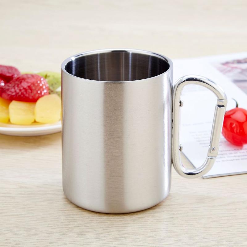 Sprzęt zewnętrzny Kubek górski 350 ml Kubek z karabińczykiem ze stali nierdzewnej Kubek kempingowy zastawa stołowa