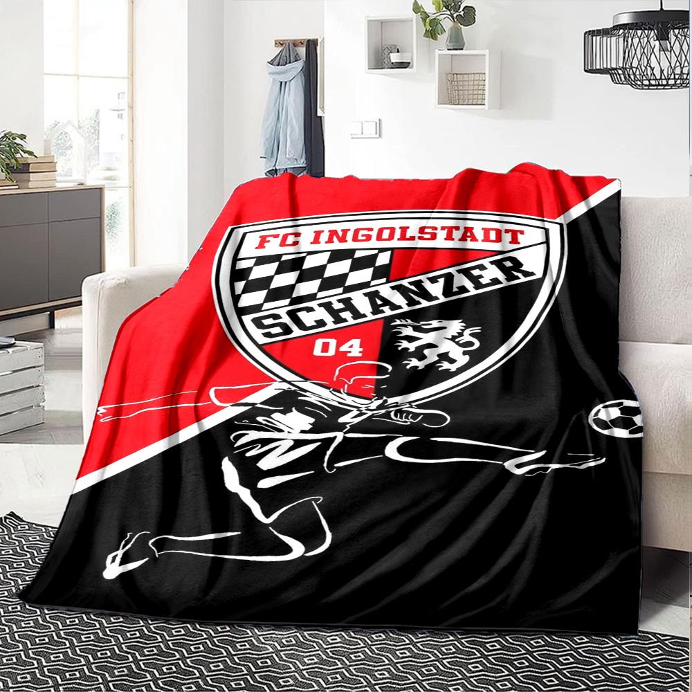 FC Ingolstadt Schanzer Print Flannel Blanket High Quality Warm Comfortable Cover for All Seasons Perfect for Gifts Home Decor