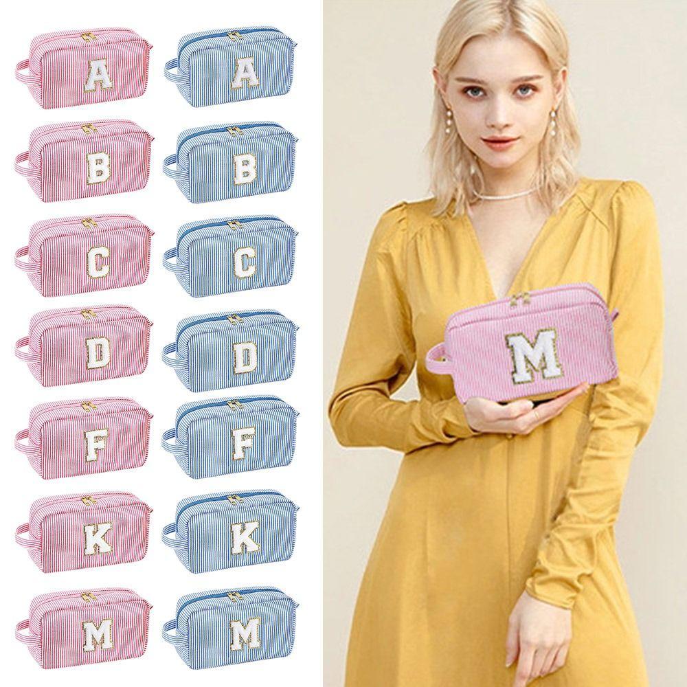 

Large Capacity Makeup Bag Striped Toiletry Bag New Wash Bag Travel