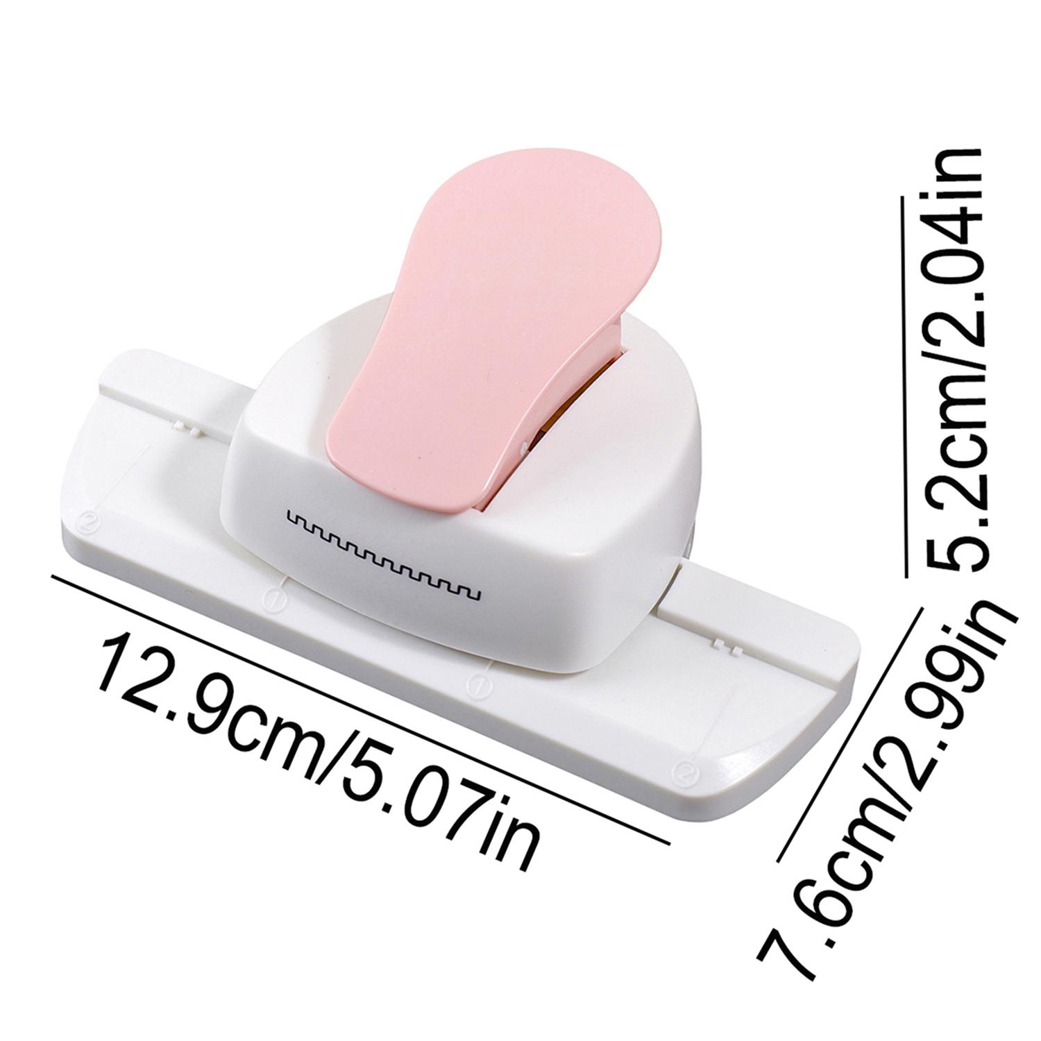 Serrated edge handheld paper embosser, portable and labor-saving hole puncher, suitable for DIY journals,pink handicrafts