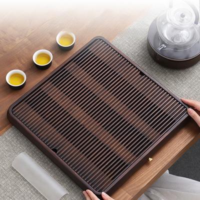 Portable Bamboo Tea Tray Coffee And Tea Tools Wooden Tray Household Decorative Tray Kitchen Serving Tray 25cm Bamboo Tray