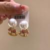 Silver Needle Oil Drop Pearl Pony Pendant Earrings Light Luxury High-end Stud Earrings Retro Court Temperament Earrings