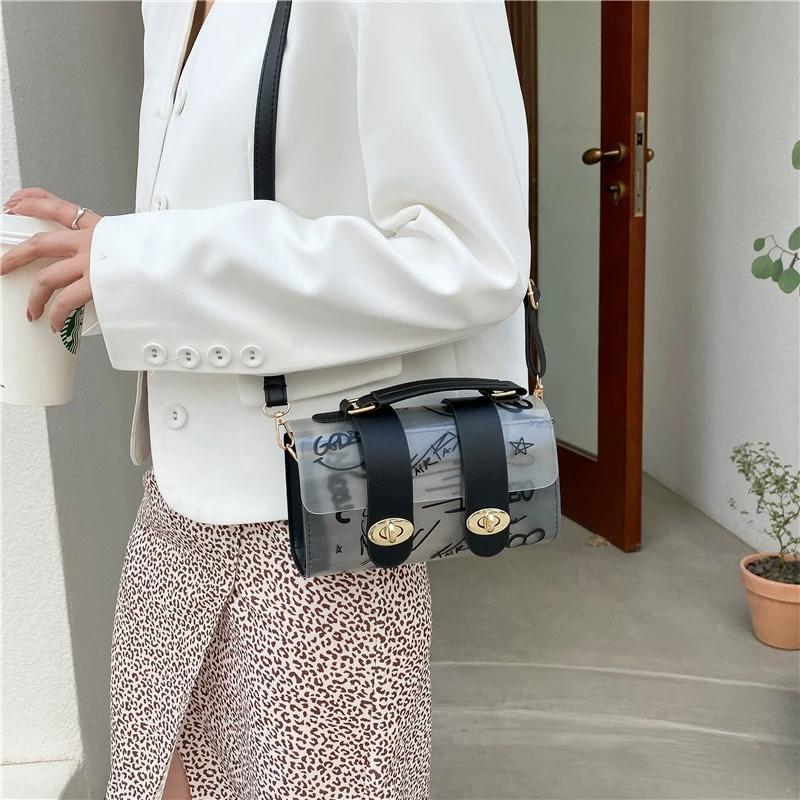 Transparent Jelly crossbody bag Girls simple casual crossbody bag Fashion crossbody bag shopping portable fashion single shoulde