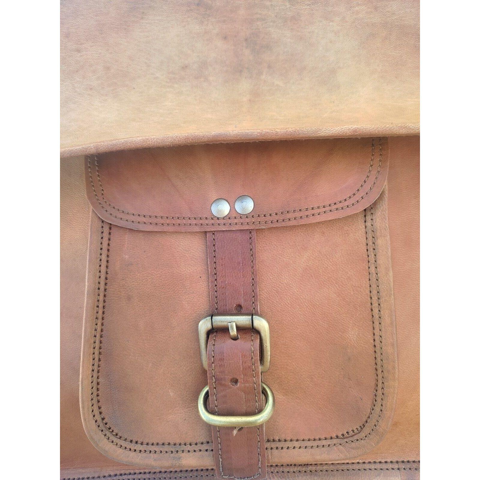 Мужская офисная сумка для ноутбука ручной работы из натуральной козьей кожи в стиле ретро — фото 5