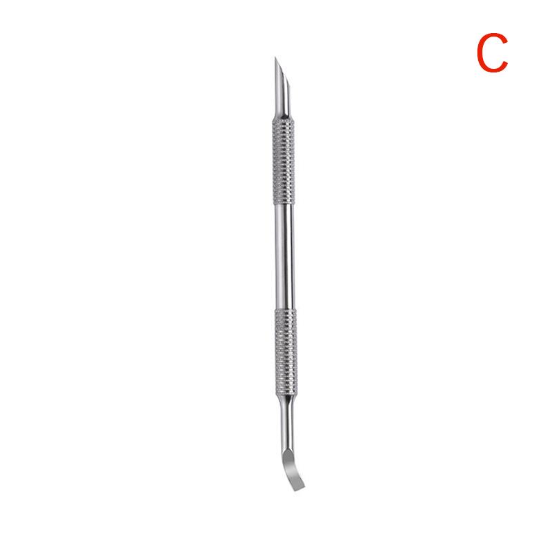 1Pcs Nail Art Dual End Stainless Steel Cuticle Pusher Spoon Dead Skin Removal