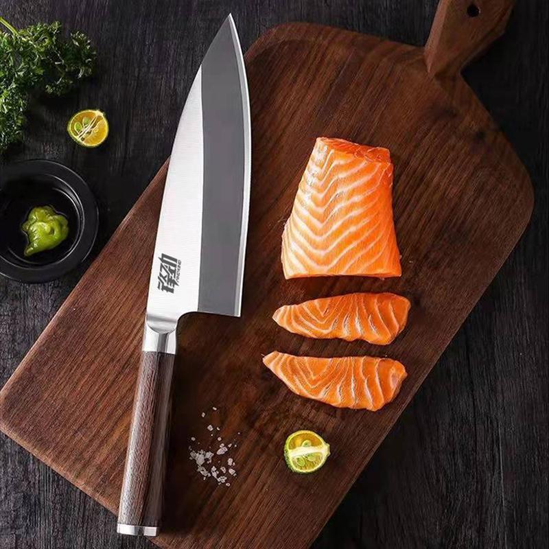 FINDKING Knife 6.5 inch Sushi Deba Kitchen Knife Japanese Sashimi Knife Sour Twig Wood Handle Fish Fillet Slicing Salmon Knife