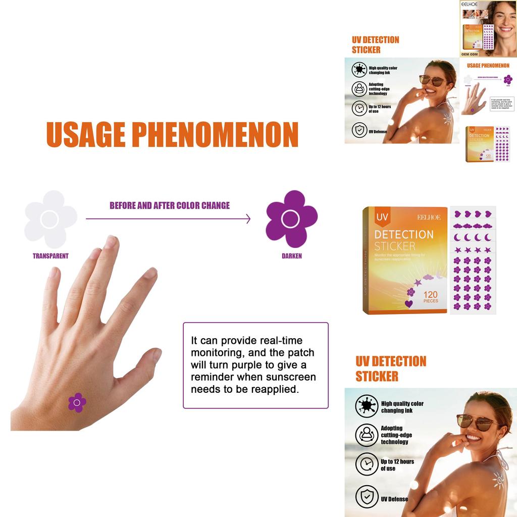 Eelhoe Uv Protection Stickers For Summer Outdoor Face Skin Shielding From Sun Exposure