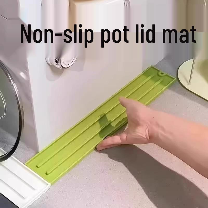 Silicone Pot Lid Rest & Non-Slip Draining Mat for Kitchen Countertops