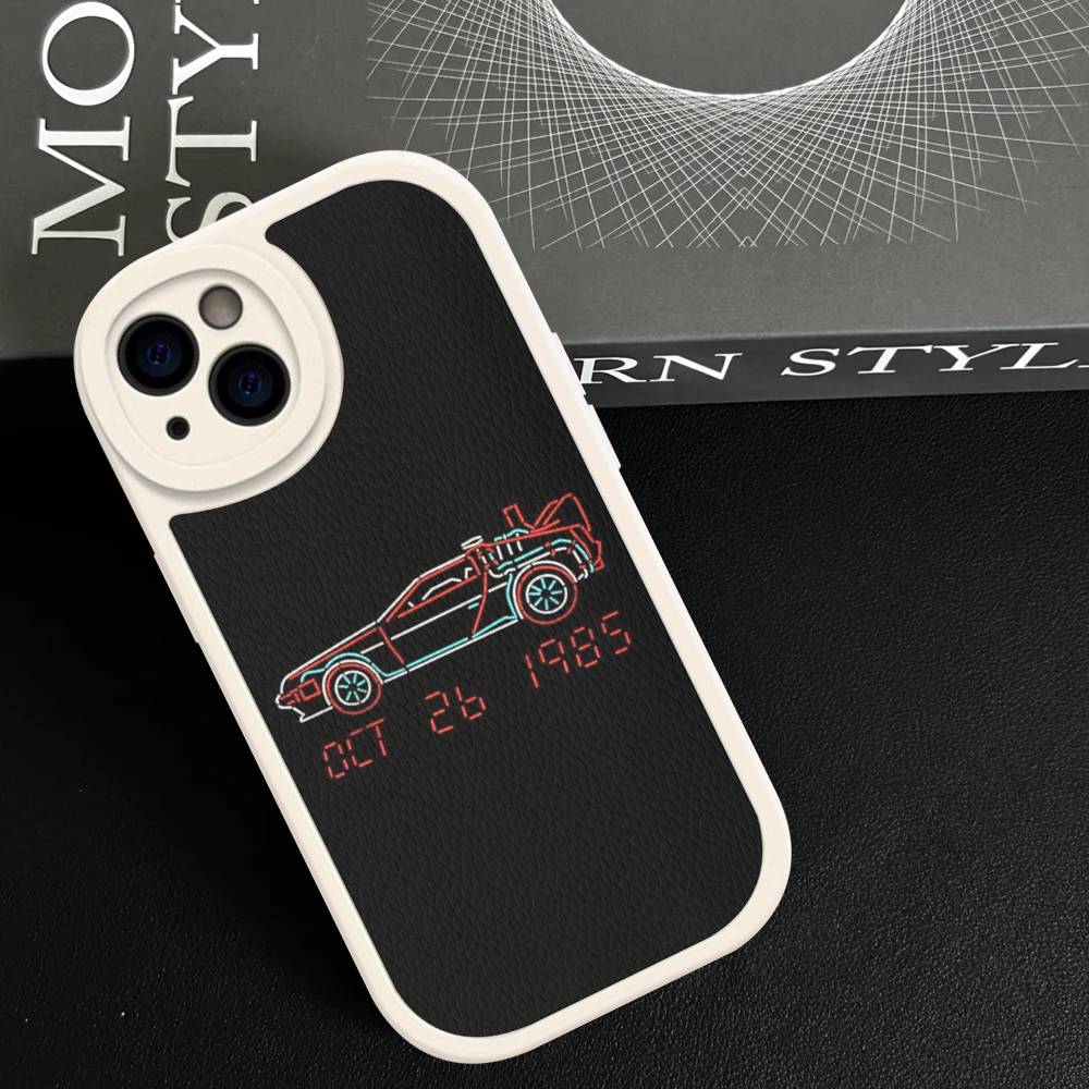 Back To The Future Phone Case For IPhone 16 15 14 13 12 11 Pro Max Plus Leather Cover