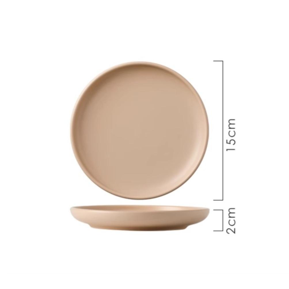 Keramik Runde Form Creme Farbe Teller Essgeschirr Sets Große Kapazität Teller Dessert Salatteller Schönes Tischgeschirr Tischservice