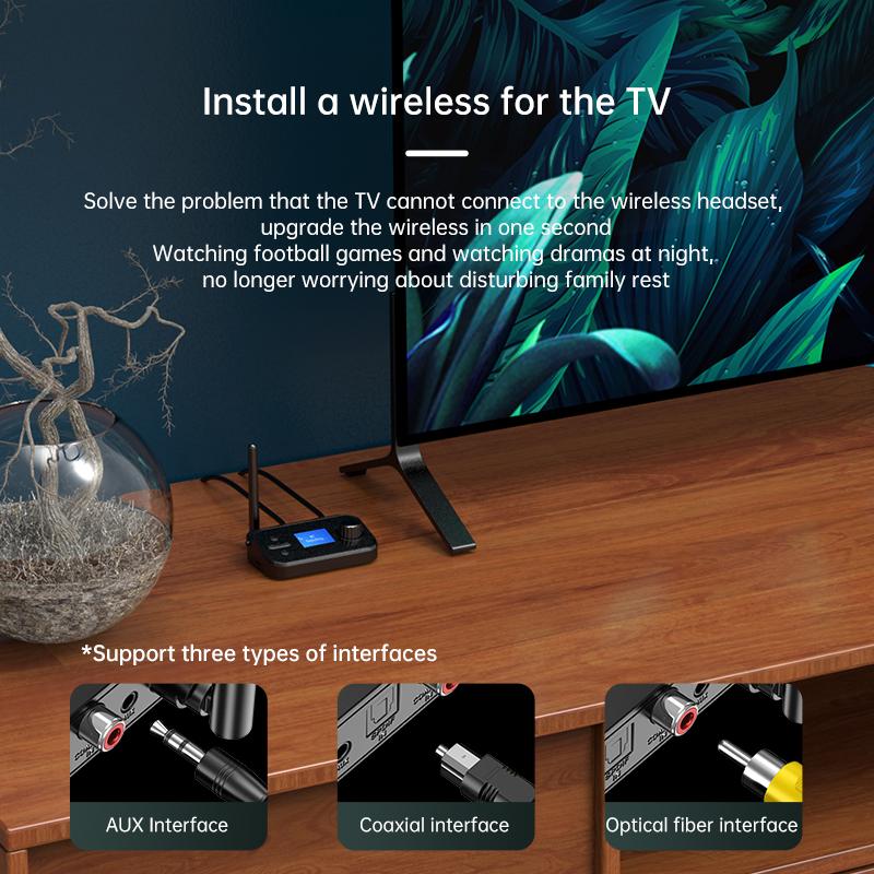 Transmisor Receptor de Audio Bluetooth Multifunción 3.5mm AUX Óptico Coaxial Estéreo Inalámbrico Adaptador Convertidor DAC Para TV PC