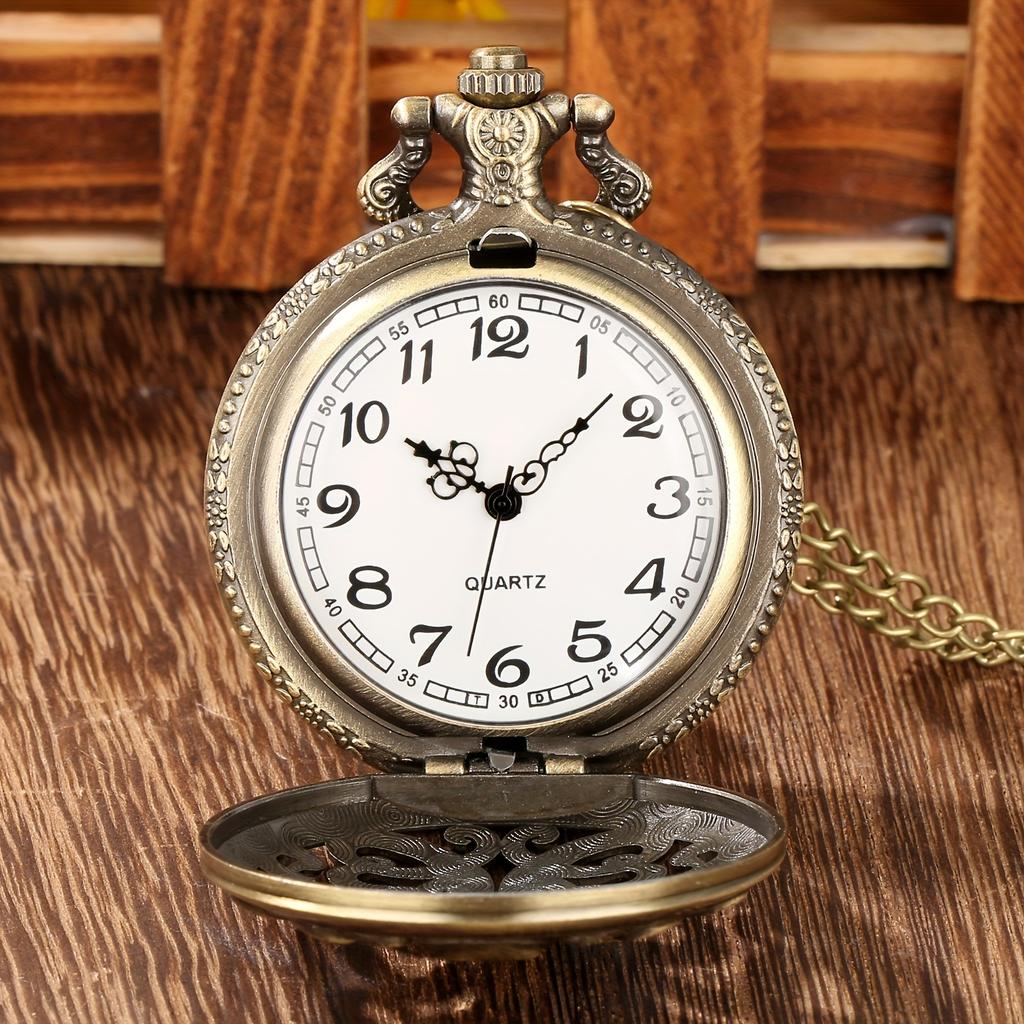 Unique Retro Bronze Octopus Pattern Design Quartz Pocket Watch With Necklace Chain Gift for Male Kids Chronograph Hombre Relojes
