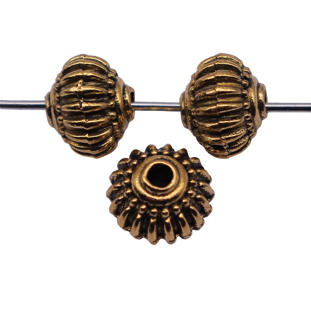 Floral Edge Spacer Beads Ornate Metal Small Hole Charms For Bohemian Beading Supplies