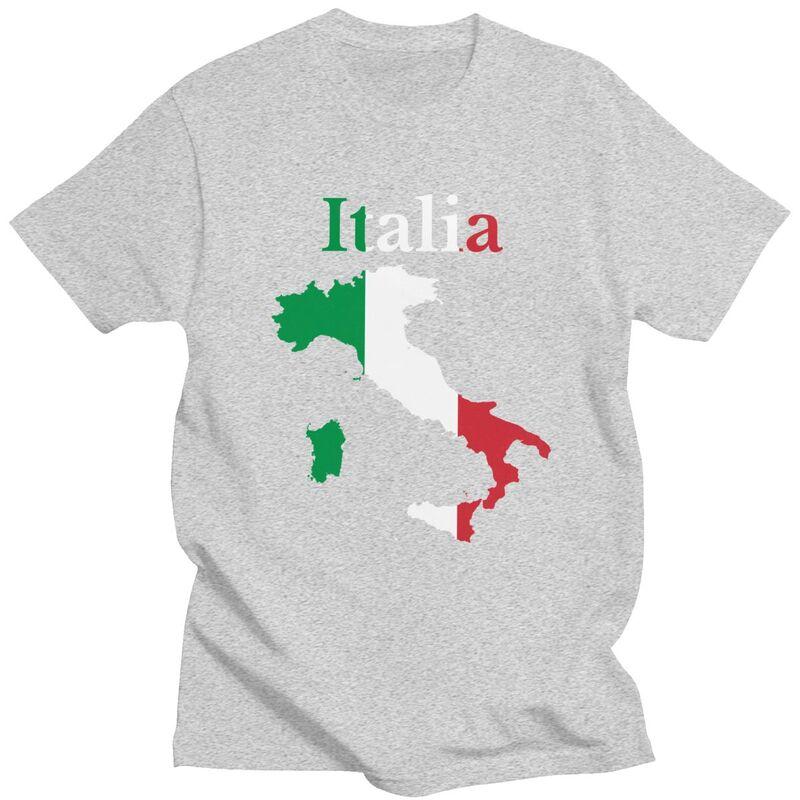 Custom Classic Italy Map Flag T Shirts Men Italian Patriotic Tshirt Streetwear Tee Tops Oversized Tshirt Merch
