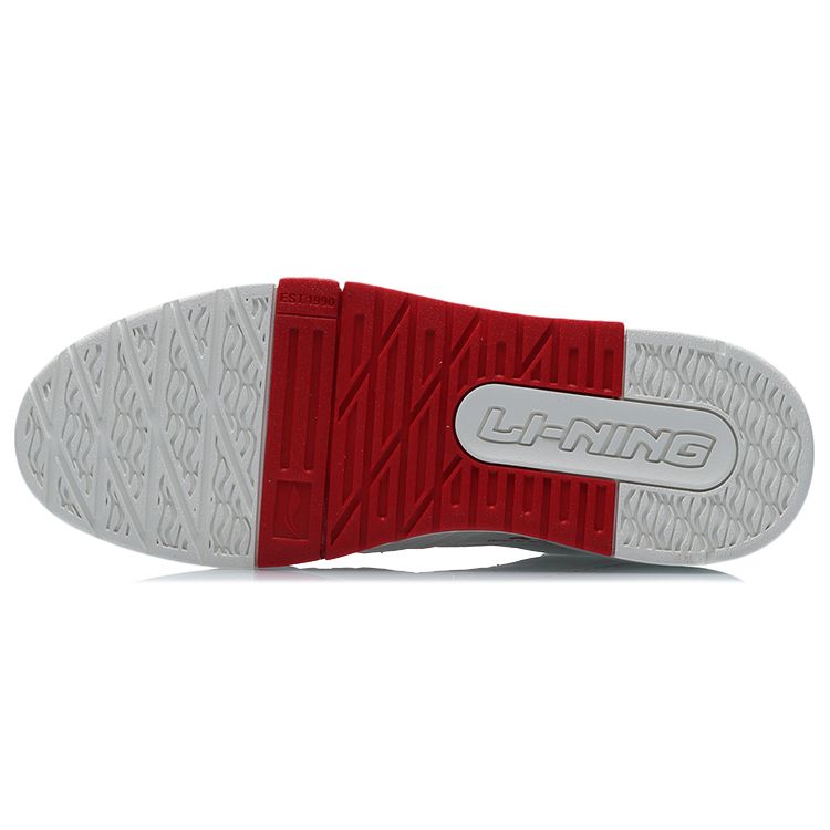 Li Ning 001 Btc Non-Slip Wear-Resistant Low-Top Skate Shoes Women Sneakers White Red AECR002-4