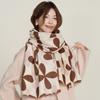 2025 new imitation cashmere retro British fringed four-leaf clover scarf women's autumn and winter thickened fashion warm scarf