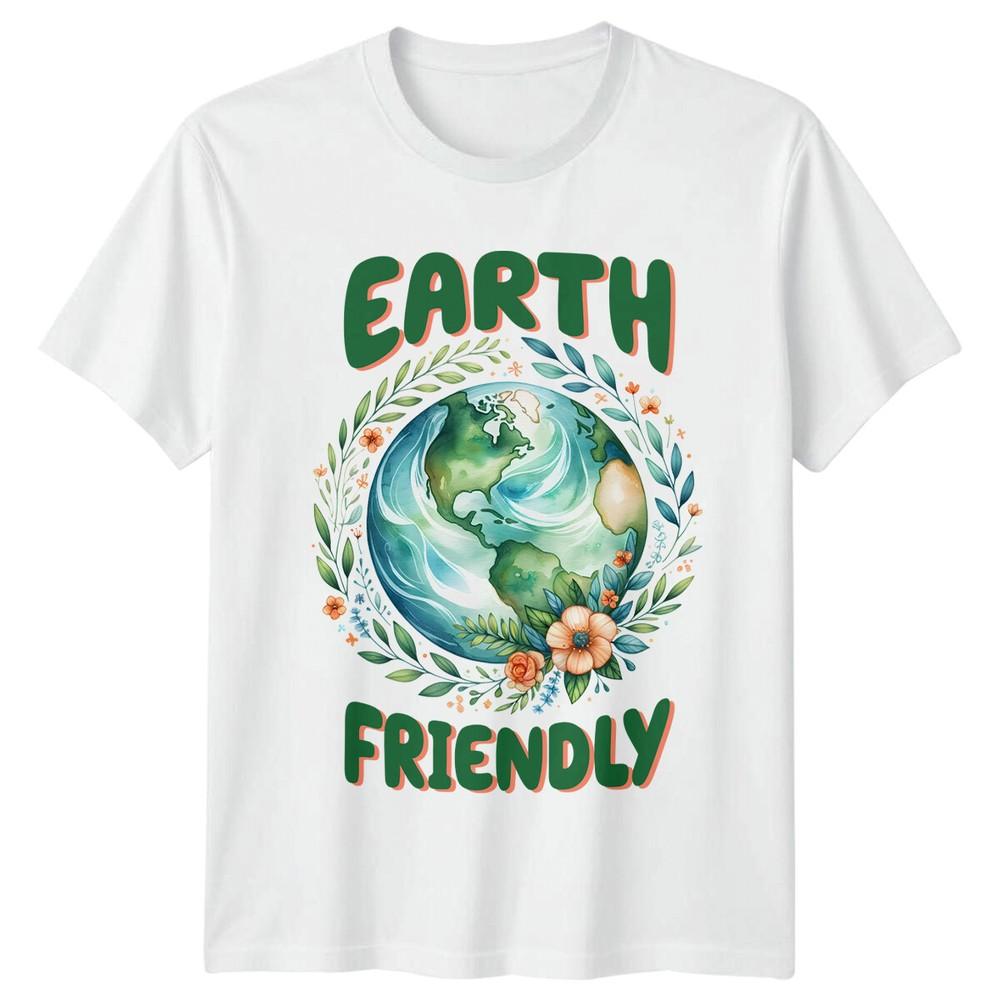 Earth Friendly Floral Globe Watercolor Style Earth Day TShirt S