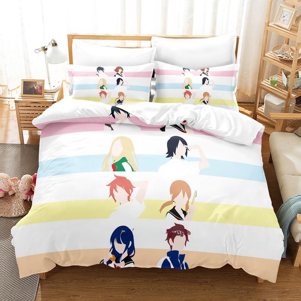 Comforter Tsurezure Children Bedding Set Single Twin Full Queen King Size Bed Set Adult Kid Bedroom S 3D Anime Bed