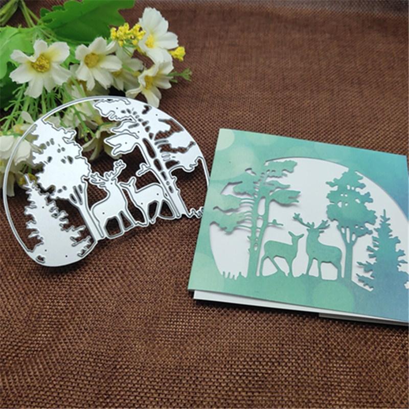 1pcs Christmas Tree Cutting Dies Stencils Animal Deer Frames Metal Cutting Dies Stencils For DIY Scrapbooking Album Paper Card