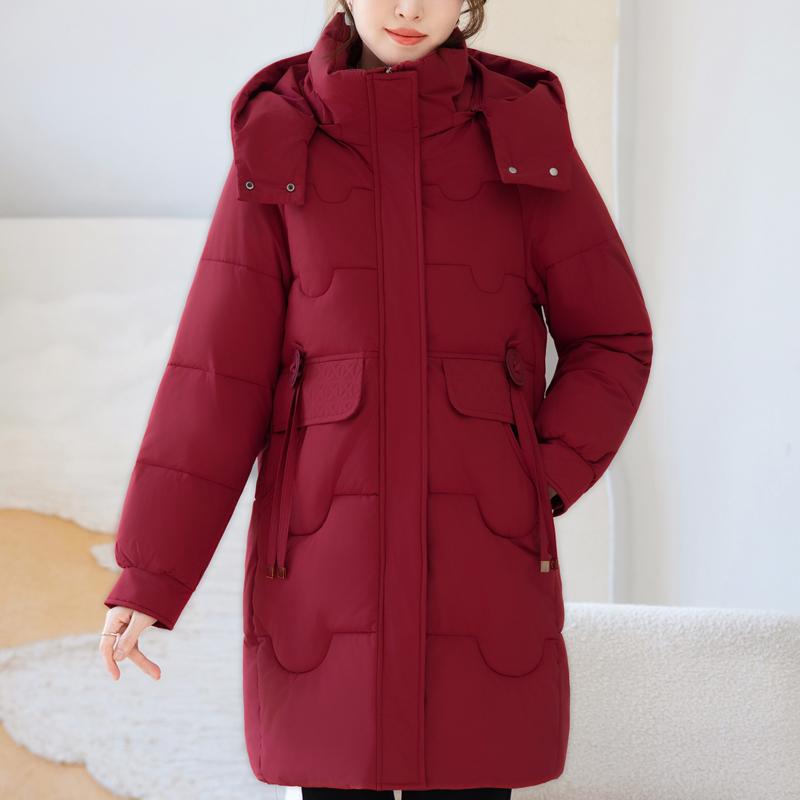 Dámské módní zimní dlouhé parky s kapucí, volné, silné a hřejivé bundy, dámské kabáty