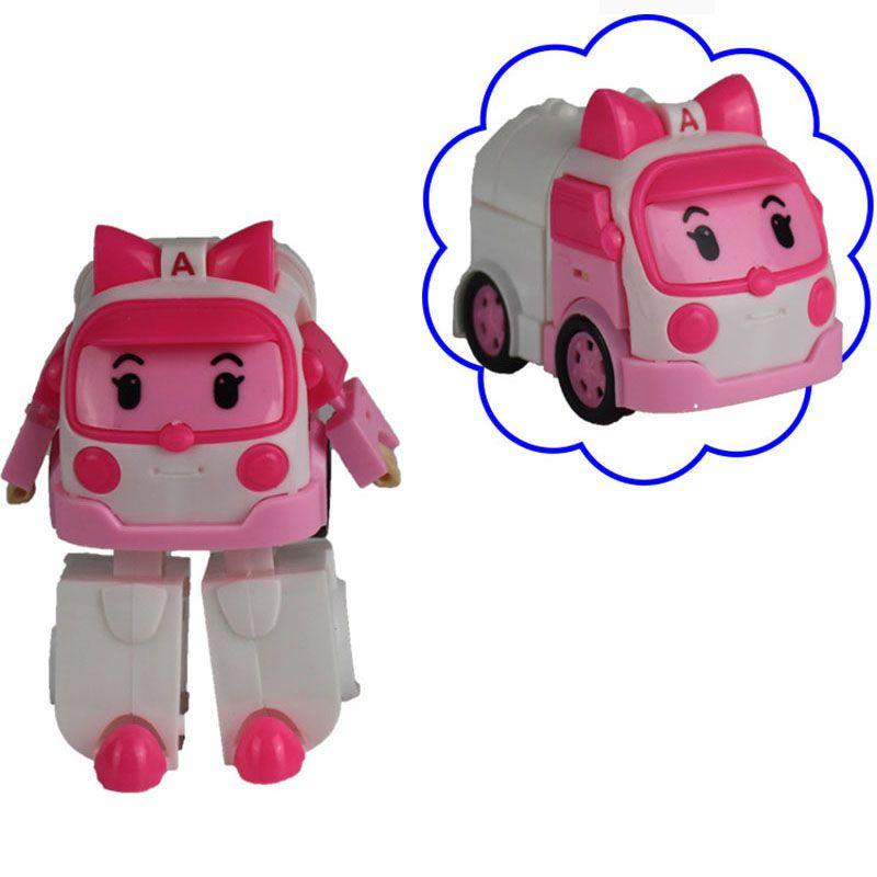 High-quality Robocar Poli Roy Amber Transformers Robot Action Figures Car Bus Set