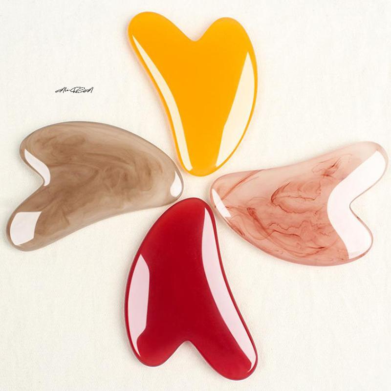 1Pc Resin Gousha Stone Face Roller Gouache Scraper - Facial Gua Sha Tool for Massaging And Skin Care