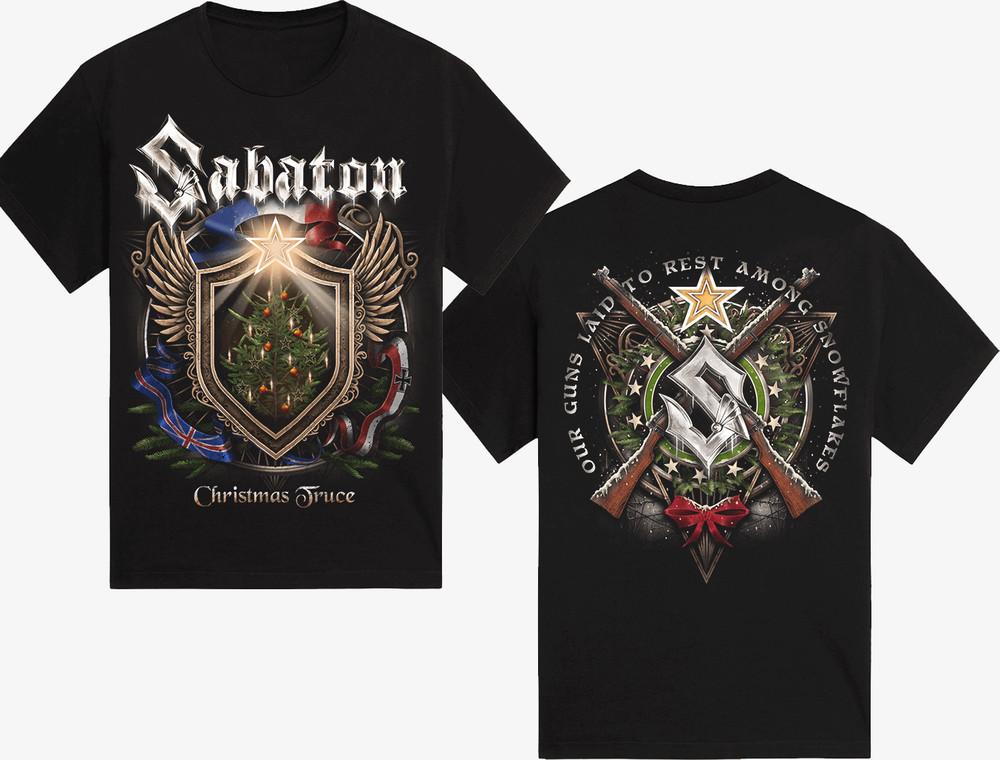 Двусторонняя футболка Sabaton Рождественское перемирие Черная Унисекс S5XL KY128 Унисекс Футболка S