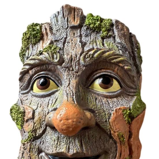 Socha obličeje stromu Zahradní socha Rozmarný mužský obličej Objímač stromů Socha pro kmen stromu Venkovní Dekorace květináče na zahradu