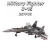 Non-Toxic 257Pcsmilitary Fighter J-15 Building Blocks Plane Jet Aircraft Series Particle Assembly Toy For Children
