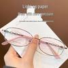 Women's Retro Titanium Alloy Full-Frame Myopia Glasses – Ultra-Light with IP Electroplating for Reading