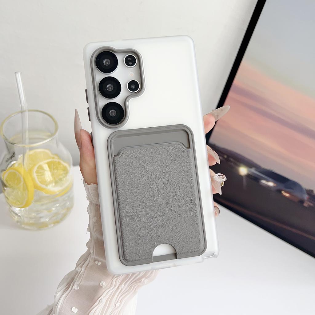 Luxury 2-in-1 Leather Wallet Card Slots Holder Phone Case for Samsung S25 S24 S23 Ultra Plus FE S25 Edge Shockproof Matte Cover