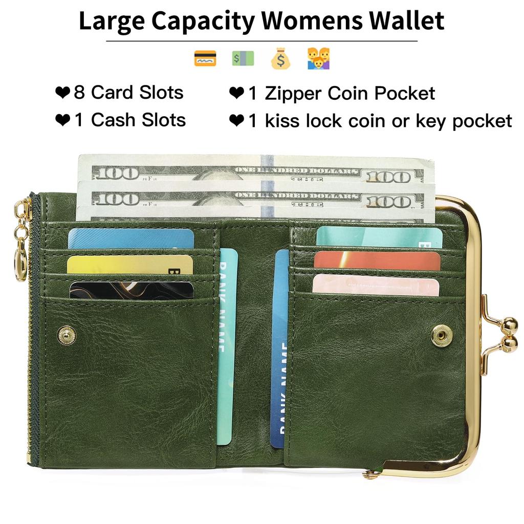 RNIEGA Bifold Lightweight and with a Coin and Stylish Women's Wallet, Soft, Purse, Multifunctional, Compact, Brand.