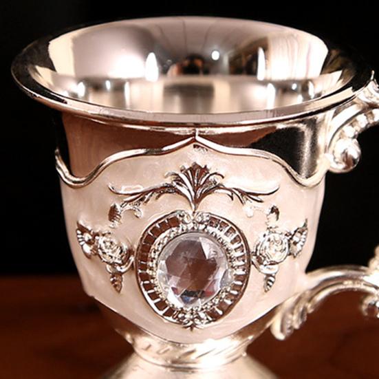 Beautiful Retro Teacup Style Zinc Alloy Exquisite Rhinestone Teacup Decor Home