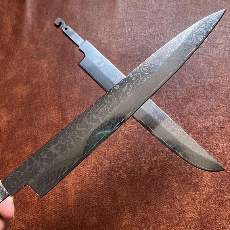 DIY Messer Einseitige Klinge Ohne Griff Damaszener VG10 Stahl Scharfes Kochbeil Tranchieren Sushi Yanagiba Japanisches Küchenmesser
