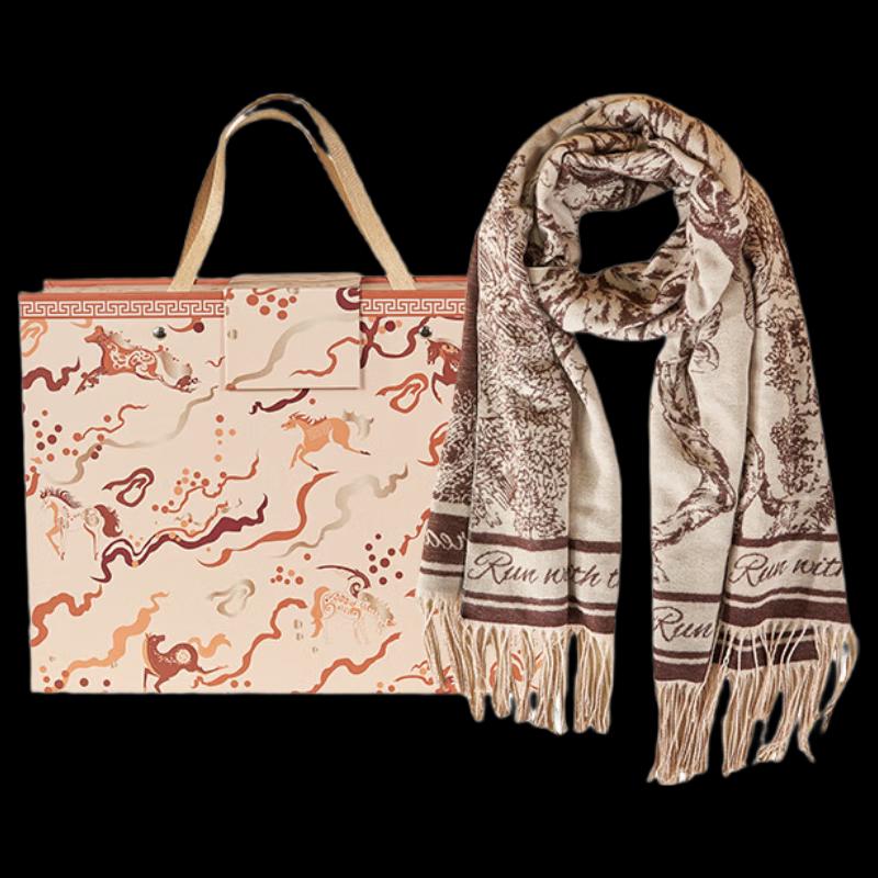 Gongli Daying New Year Jacquard Scarf and Shawl Gift Set