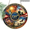 1776-2026 America 250th Anniversary Aluminum Door Hanger, Bald Eagle & Fireworks Sign, Patriotic Decor for Porch, Living Room & 4th of July Party