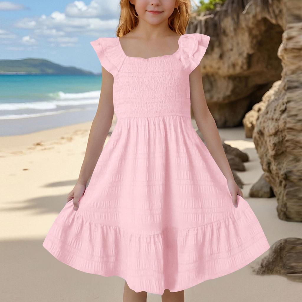 Girls' Bubble Short Sleeve Dress - Full Skirt Princess Gown