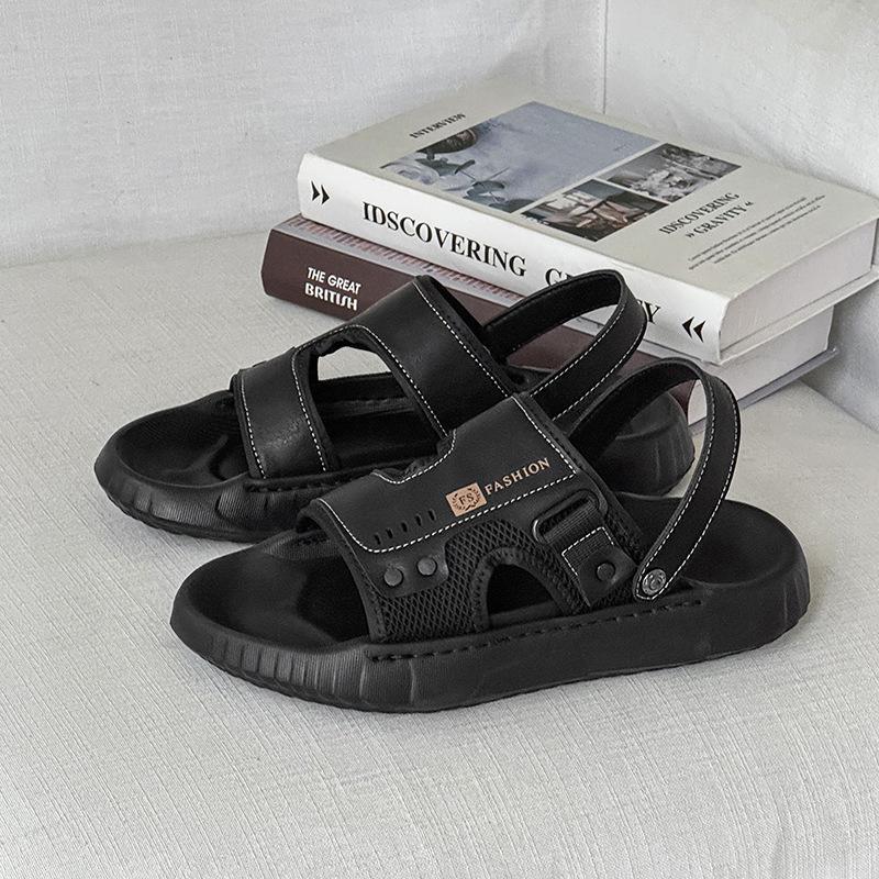 

Summer new men s sandals open-toe non-slip comfortable beach shoes versatile casual sandals 371269-J 44 чорний