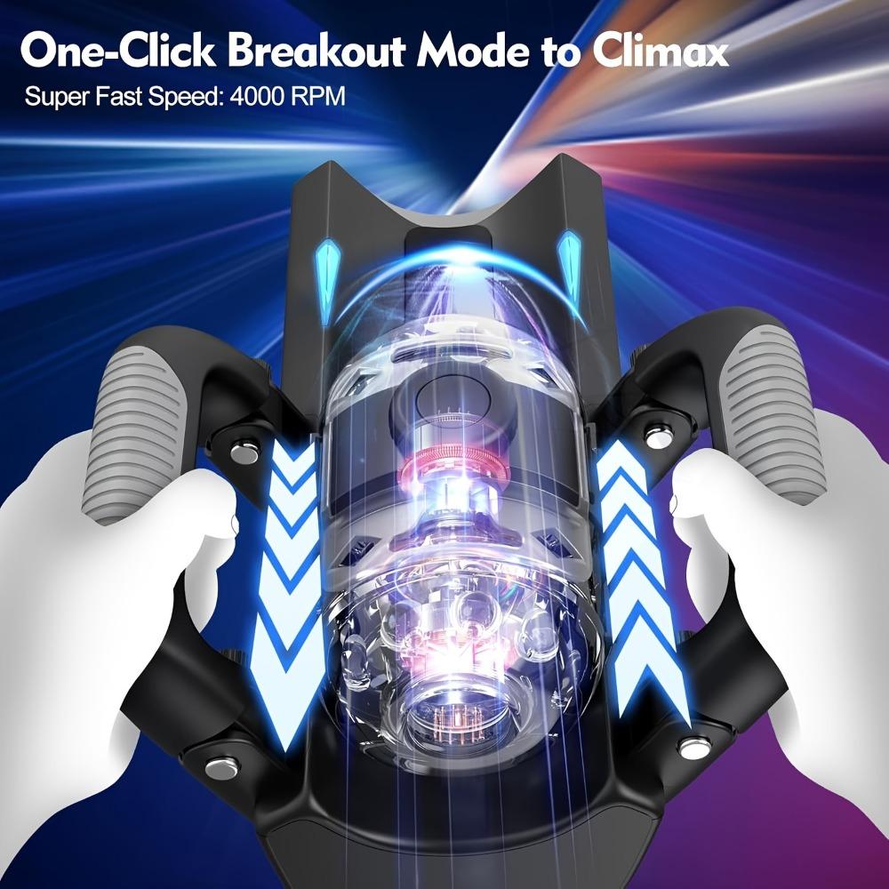 Dual Handles Automatic Telescopic Vagina Masturbation Cup with Phone Holder Stroker Control Adult Sex Machine Penis Cup for Men