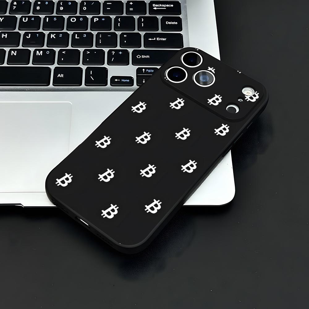 Bitcoin Phone Case For IPhone 17 Air 16 E Pro Max 15 14 13 Mini 12 Pro 11 Max Plus Black Soft Shell