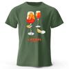 Fresh Cocktail Pure Cotton Tshirt Summer New Style Mens Leisure and Entertainment Printed Tshirt Large Loose Sports Top