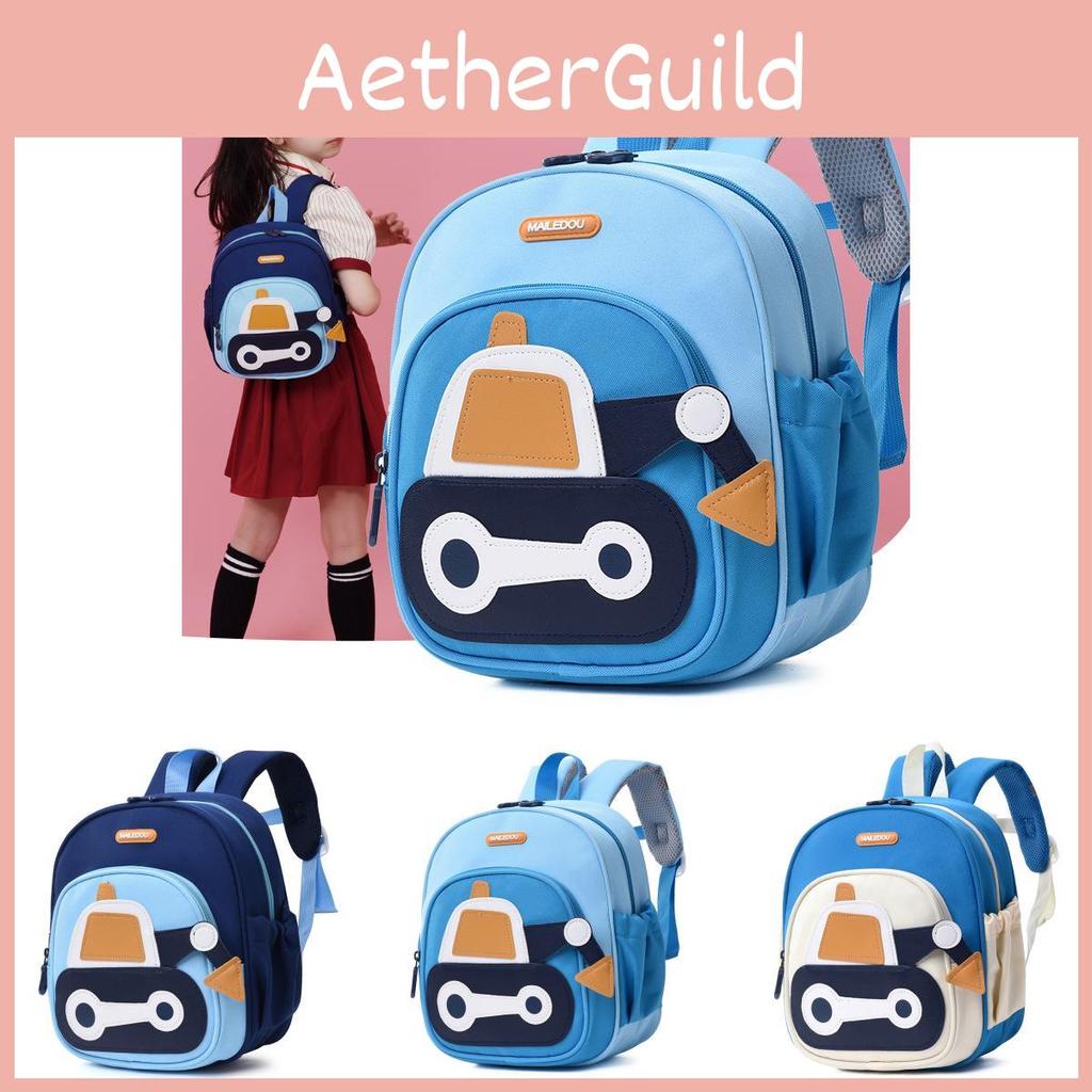 Charming Oxford Cloth Children's Backpack In Navy Blue And Light Blue For Boys And Girls School Use