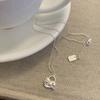 VENTFILLE Silver Color Bowknot Snake Bone Chain Necklace For Women Girl Simple Design Korean Jewelry Dropshipping