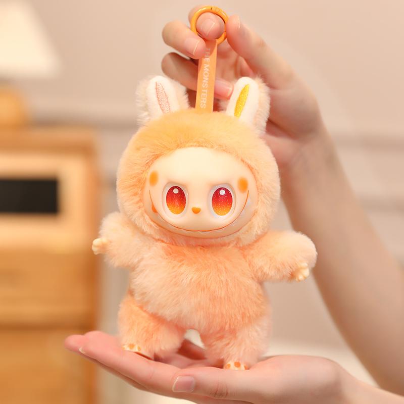 Cartoon Labubu Vinyl Doll Stuffed The Monsters Heartbeat V3 Soft Plushies Bag Pendant Birthday Xmas Gifts Girl Child