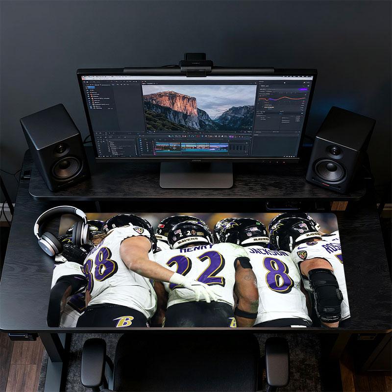 Baltimore Ravens Players Mouse Pad, Large Gaming Desk Mat, Non-slip XXL Mousepad for Laptop & Tablet, Mini PC Playmat with Stitched Edges