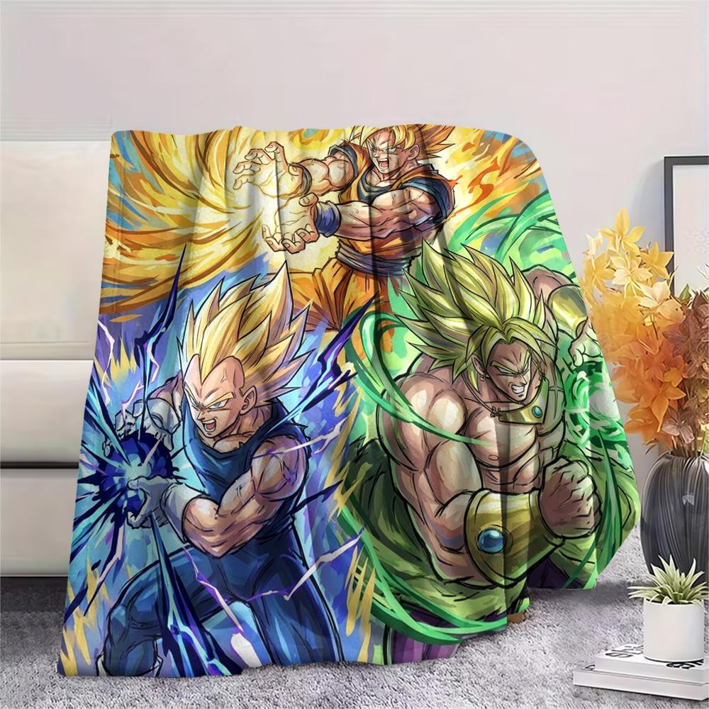 Dragon Ball Goku Print Flannel Blanket, Ultra Soft High Quality All Seasons Warm Throw, Home Decor Cozy Blanket, Perfect Christmas Gift