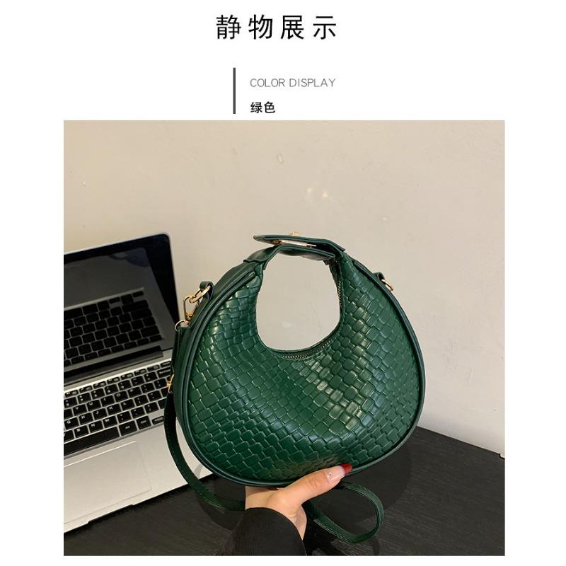 

Spring new fashion simple casual commuter crescent bag retro portable shoulder messenger women s bag tide зелёный