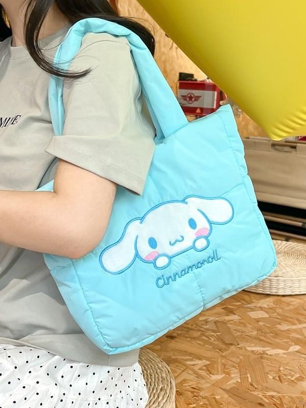Kuromi Cute Embroidered Nylon Small Shoulder Bag For Daily Use